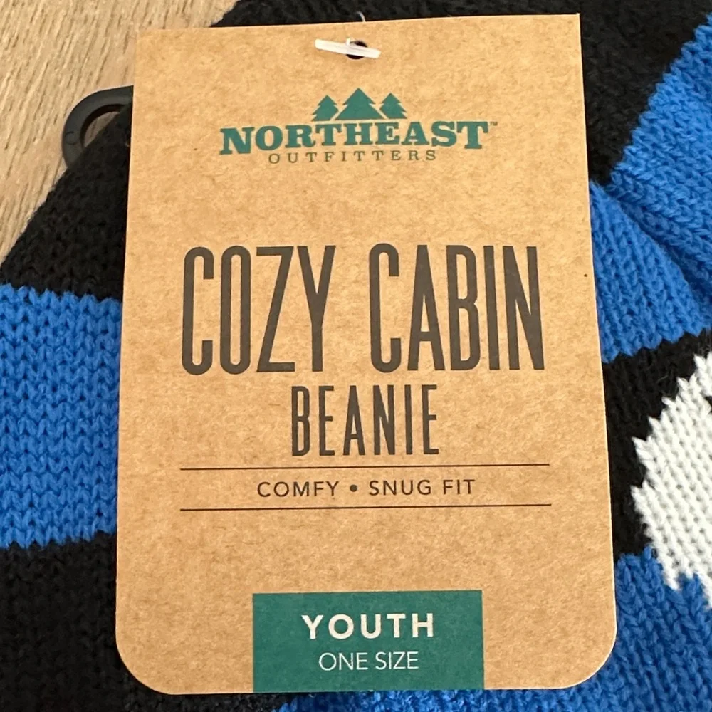 Northeast Outfitters | Kids Cozy Cabin Blue and Black Monster Beanie, OS‎